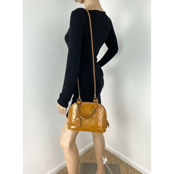 LOUIS VUITTON Alma BB Monogram Vernis Rose Velours  Hand Shoulder Bag - Picture 9 of 12